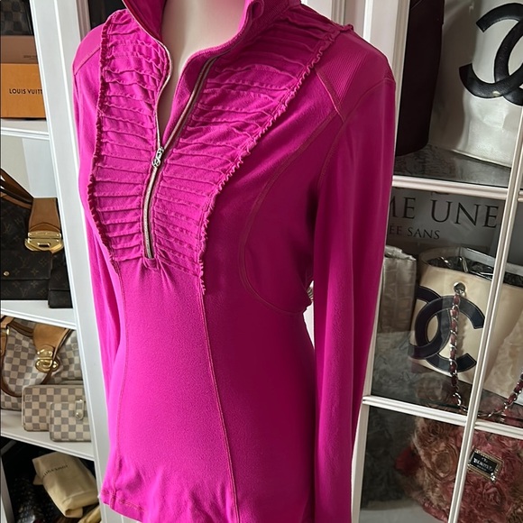 Lululemon Pink Ruffled Half Zip - Picture 3 of 10